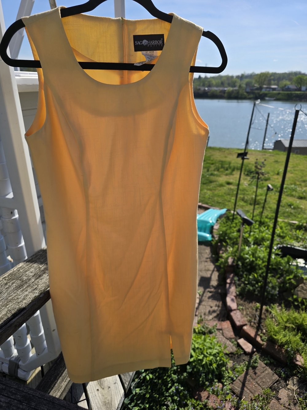 SAG HARBOR Sleeveless Yellow Shift Dress